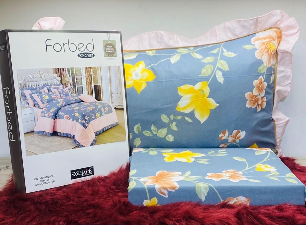 FORBED KING Bedsheet (with Frill Pillows)