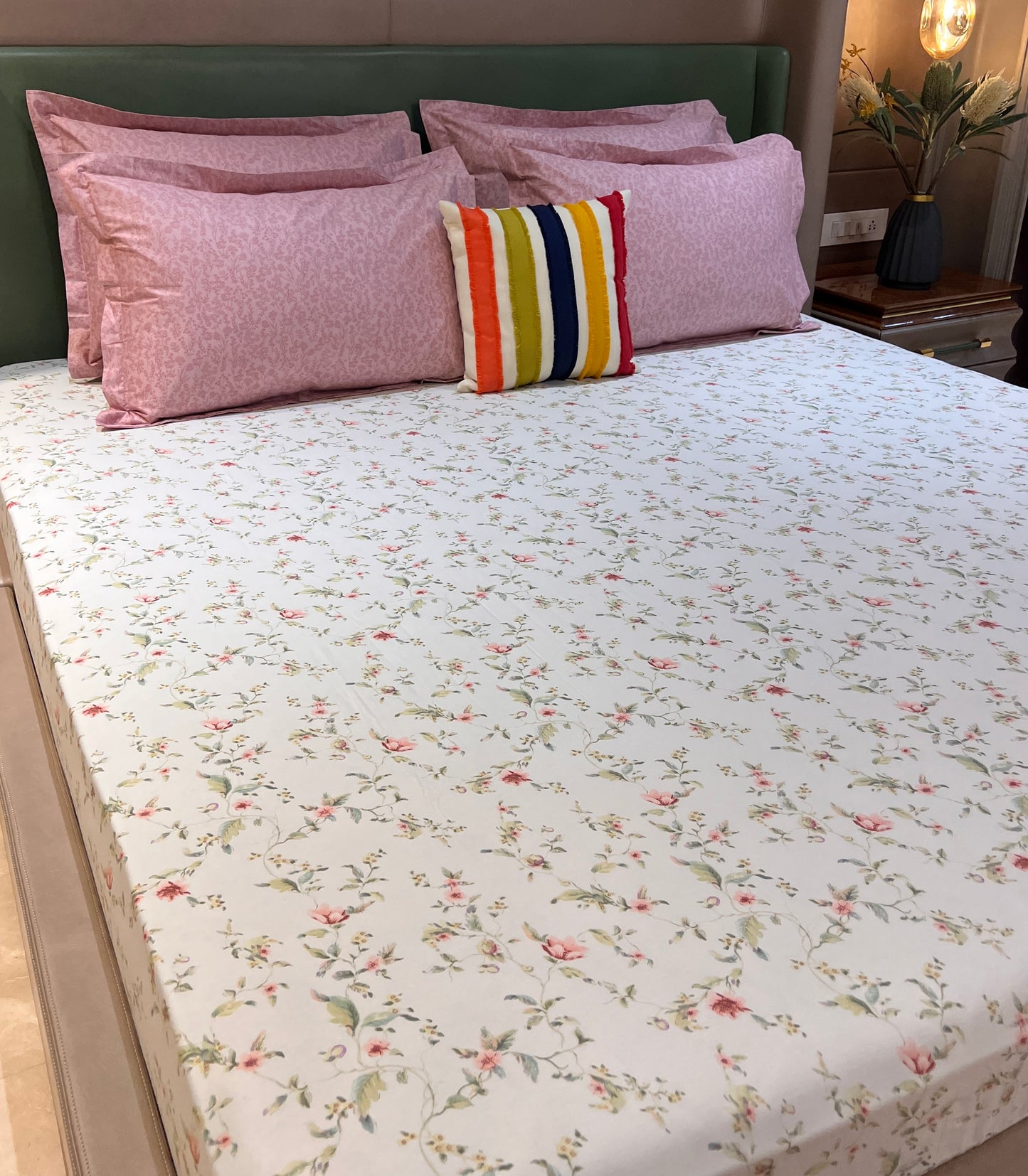 FLEUR KING COTTON BEDSHEET